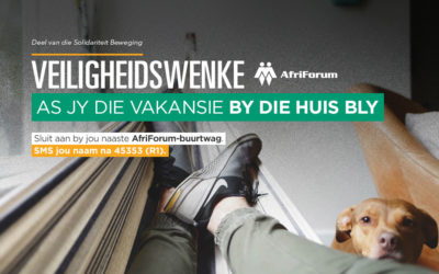 Veiligheidswenke: As jy die vakansie by die huis bly.