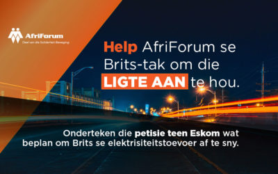 AfriForum se Brits-tak loods petisie ná Eskom dreig om krag te sny
