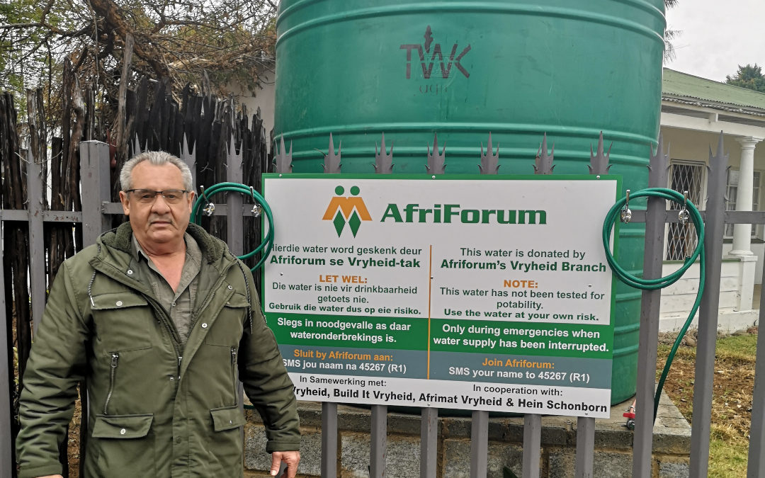 AfriForum erects emergency water point in Vryheid