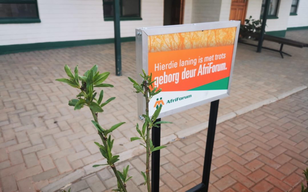 AfriForum skep hoop in Orania tydens boomplantmaand