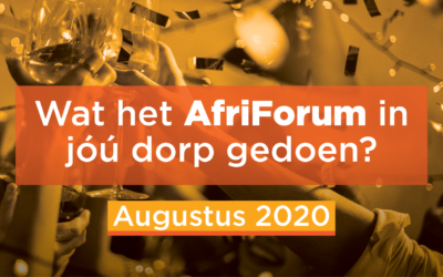 AFRIFORUM-SUKSESSE: AUGUSTUS 2020