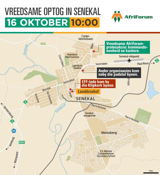 Arrangements for AfriForum’s protest action against farm murders in Senekal   