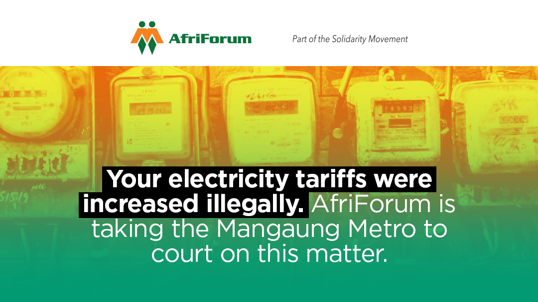 AfriForum plans to take Mangaung Metro to court for this.